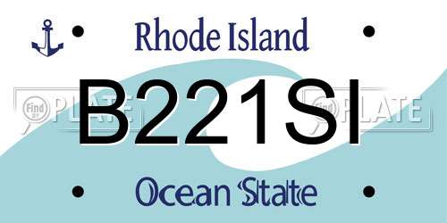 B221SI Rhode Island License Plate