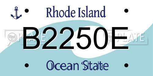 B2250E Rhode Island License Plate