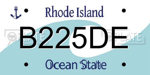 B225DE Rhode Island License Plate