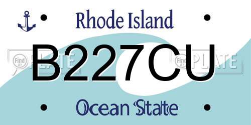 B227CU Rhode Island License Plate