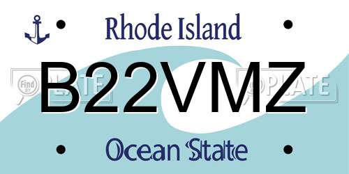 B22VMZ Rhode Island License Plate
