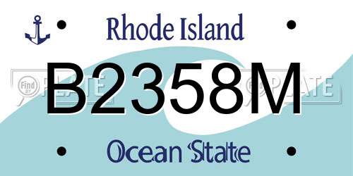 B2358M Rhode Island License Plate