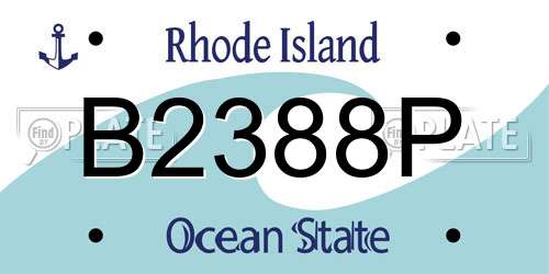 B2388P Rhode Island License Plate