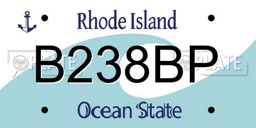 B238BP Rhode Island License Plate
