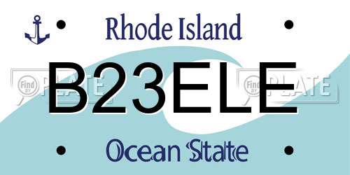 B23ELE Rhode Island License Plate
