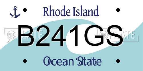 B241GS Rhode Island License Plate