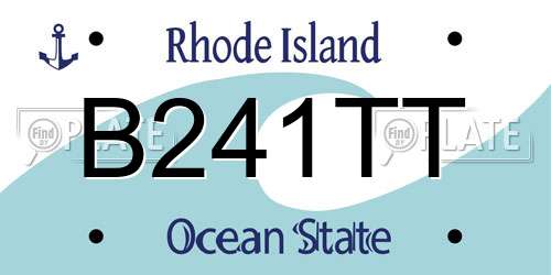 B241TT Rhode Island License Plate