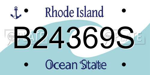 B24369S Rhode Island License Plate