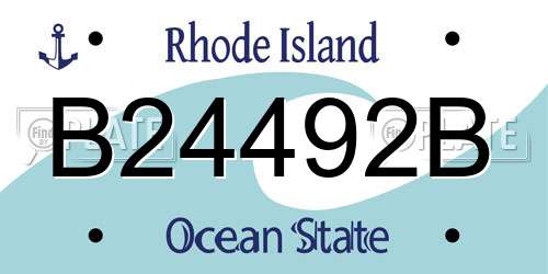 B24492B Rhode Island License Plate