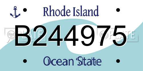 B244975 Rhode Island License Plate