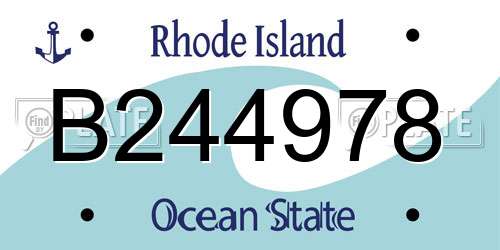 B244978 Rhode Island License Plate