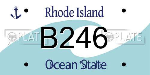 B246 Rhode Island License Plate