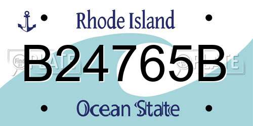B24765B Rhode Island License Plate