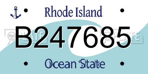 B247685 Rhode Island License Plate