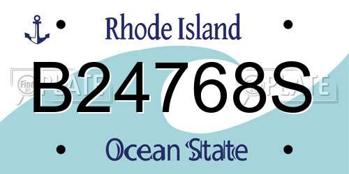 B24768S Rhode Island License Plate