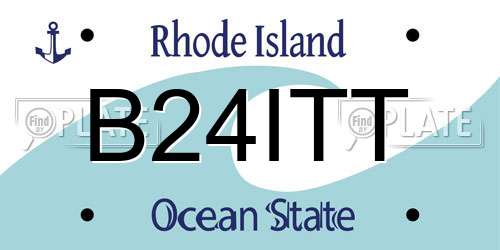 B24ITT Rhode Island License Plate