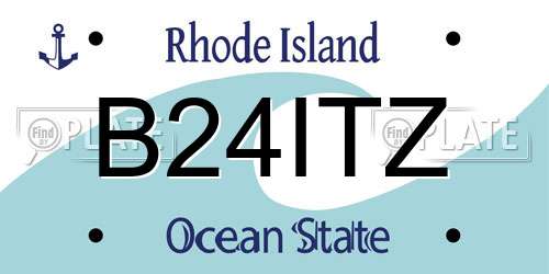 B24ITZ Rhode Island License Plate