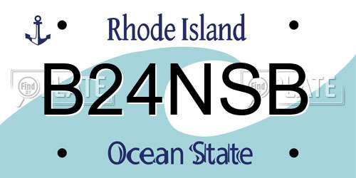 B24NSB Rhode Island License Plate