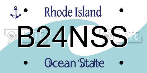 B24NSS Rhode Island License Plate