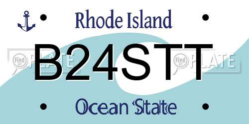 B24STT Rhode Island License Plate