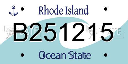 B251215 Rhode Island License Plate