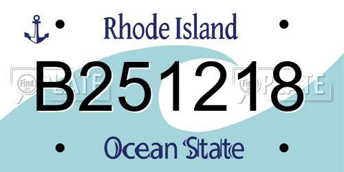 B251218 Rhode Island License Plate