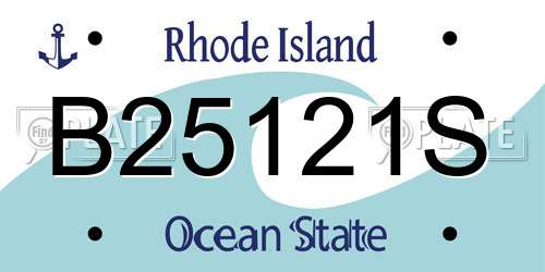 B25121S Rhode Island License Plate
