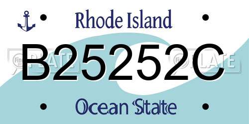 B25252C Rhode Island License Plate