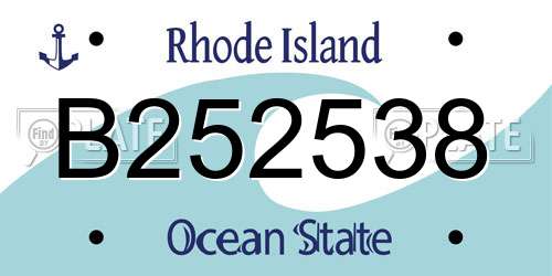 B252538 Rhode Island License Plate