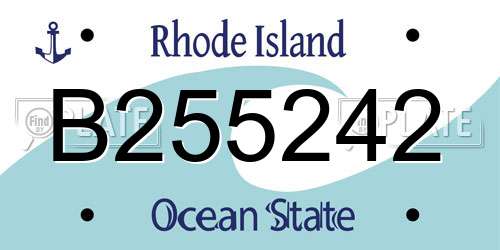 B255242 Rhode Island License Plate