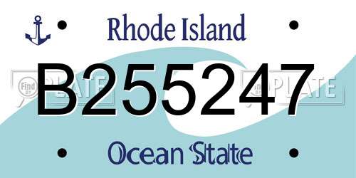 B255247 Rhode Island License Plate
