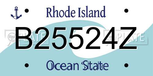 B25524Z Rhode Island License Plate