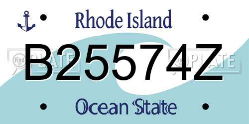 B25574Z Rhode Island License Plate