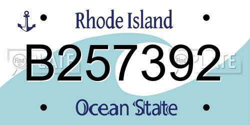 B257392 Rhode Island License Plate