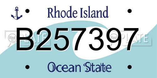 B257397 Rhode Island License Plate