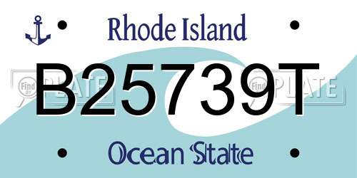 B25739T Rhode Island License Plate