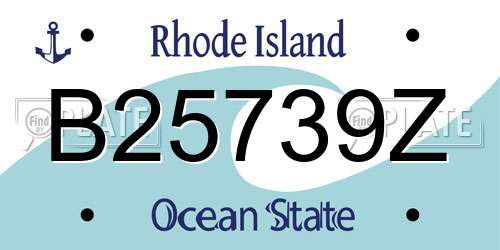 B25739Z Rhode Island License Plate