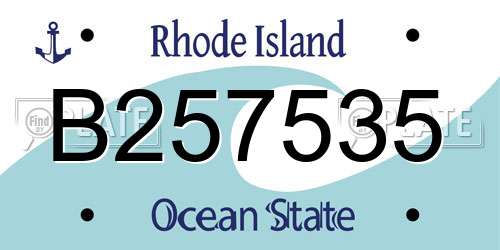 B257535 Rhode Island License Plate