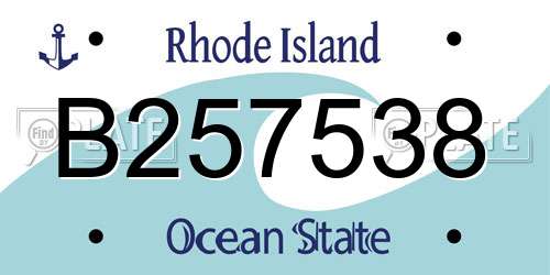 B257538 Rhode Island License Plate