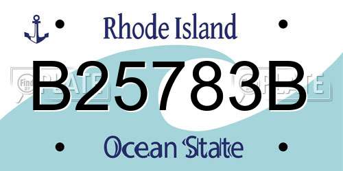 B25783B Rhode Island License Plate
