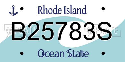 B25783S Rhode Island License Plate