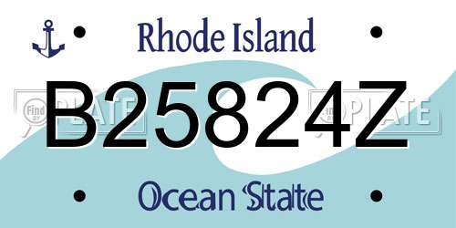 B25824Z Rhode Island License Plate