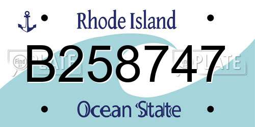 B258747 Rhode Island License Plate