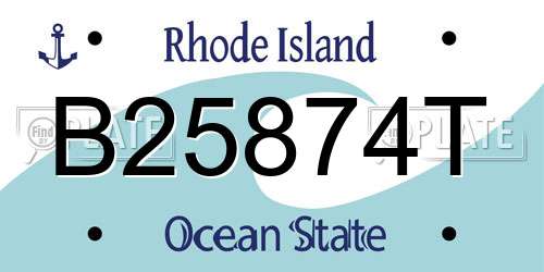 B25874T Rhode Island License Plate
