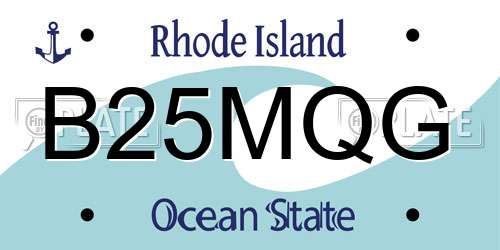B25MQG Rhode Island License Plate