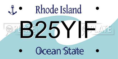 B25YIF Rhode Island License Plate