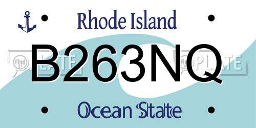 B263NQ Rhode Island License Plate