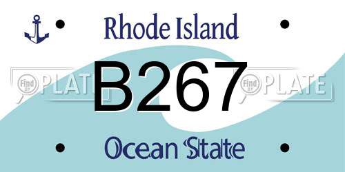 B267 Rhode Island License Plate