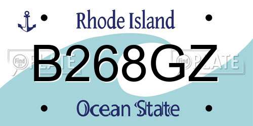 B268GZ Rhode Island License Plate