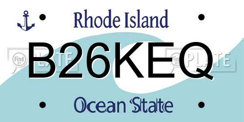 B26KEQ Rhode Island License Plate